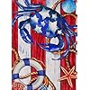 Dyrenson home decorative outdoor patriotic crab memorial day garden flag beach double sided tropical ocean starfish house yard flag stars garden yard decorations navy nautical outdoor flag 12 x 18  urban country home decor