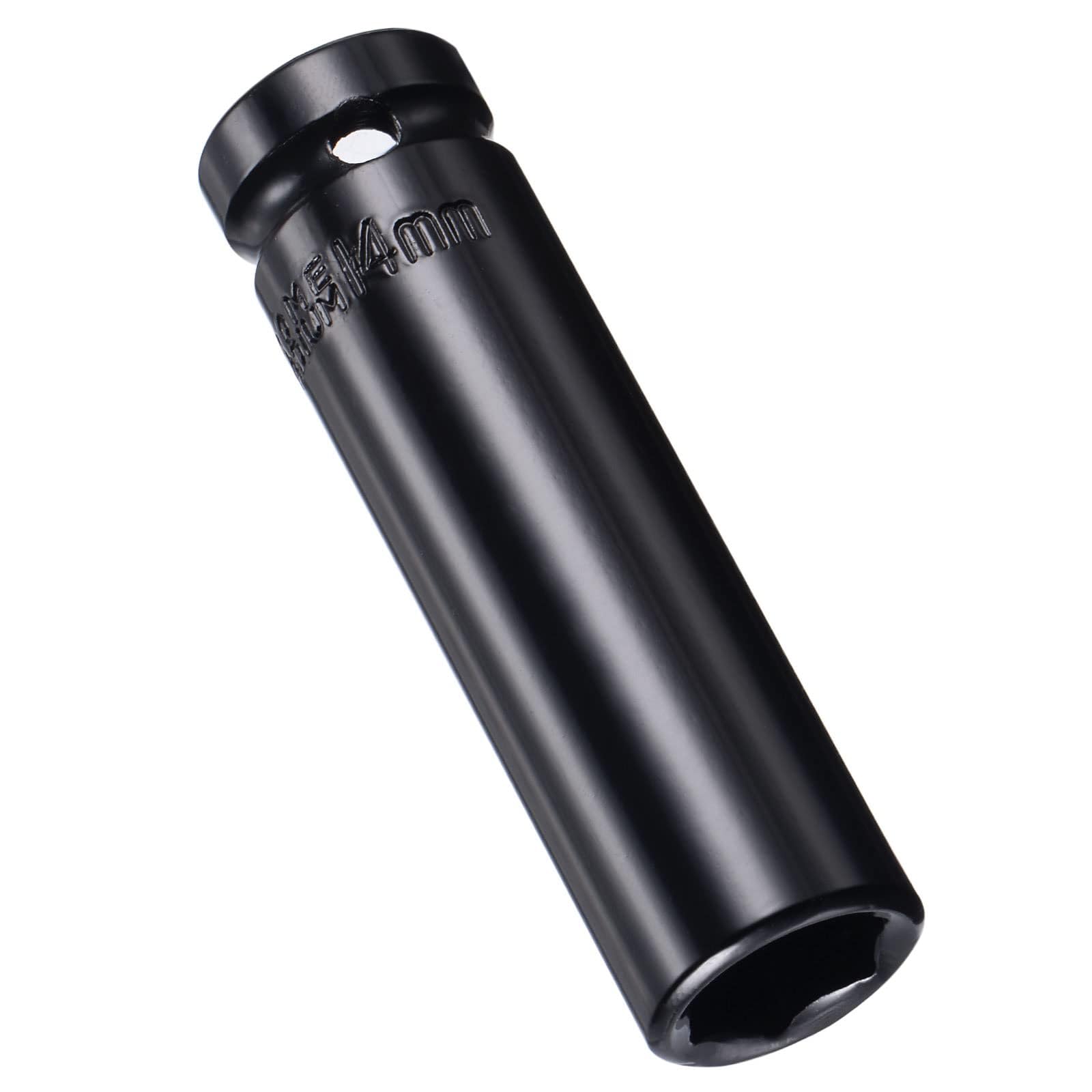 MACHSWON 2Pcs 1/2 Inch Drive - 14mm Deep Impact Socket with 6 Point Design, Heat-Treated Cr-V Steel 78mm Length, Metric Sizes