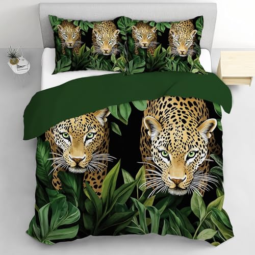 Parure de lit léopard 220x240 cm pour une chambre style jungle urbaine