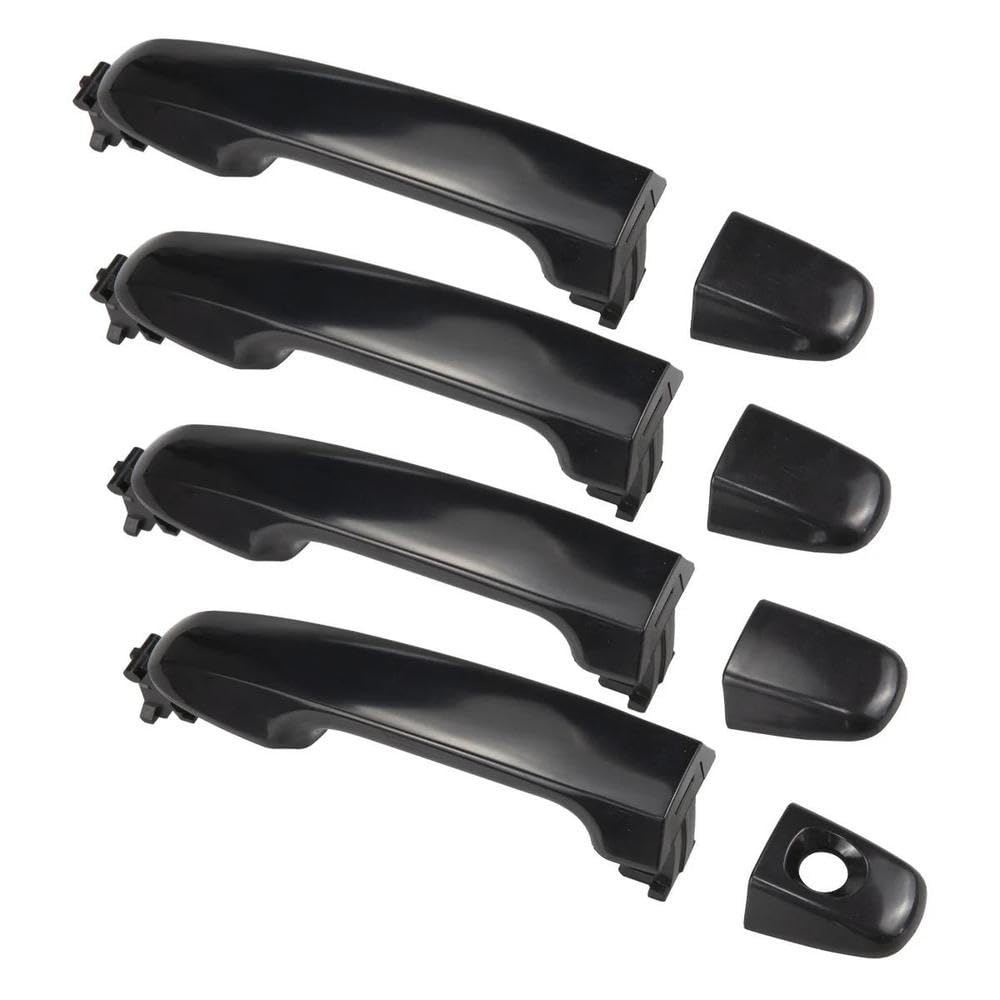 SXQPOCAR 4 Pcs Exterior Rear Door Handle with End Cap Black for Camry 2012-2017 69210-06200 69210-60170 Outer Accessories Replacement Parts