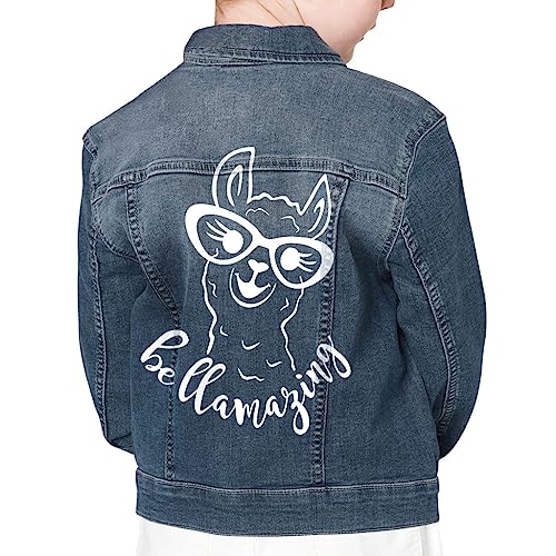 Be Llamazing Kids' Denim Jacket - Llama Lover Clothing - Llama Print Clothing