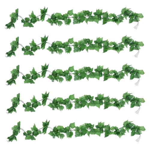 BESTYASH 5 Piezas Parra Artificiales Simuladas Vid Verde Decorativa para Bodas Oficina Rattan Seguro y Realista Decoración de Interiores y Exteriores