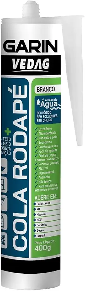 Selante Cola Rodapé 400g Madeira Mdf Cerâmica Gesso Isopor