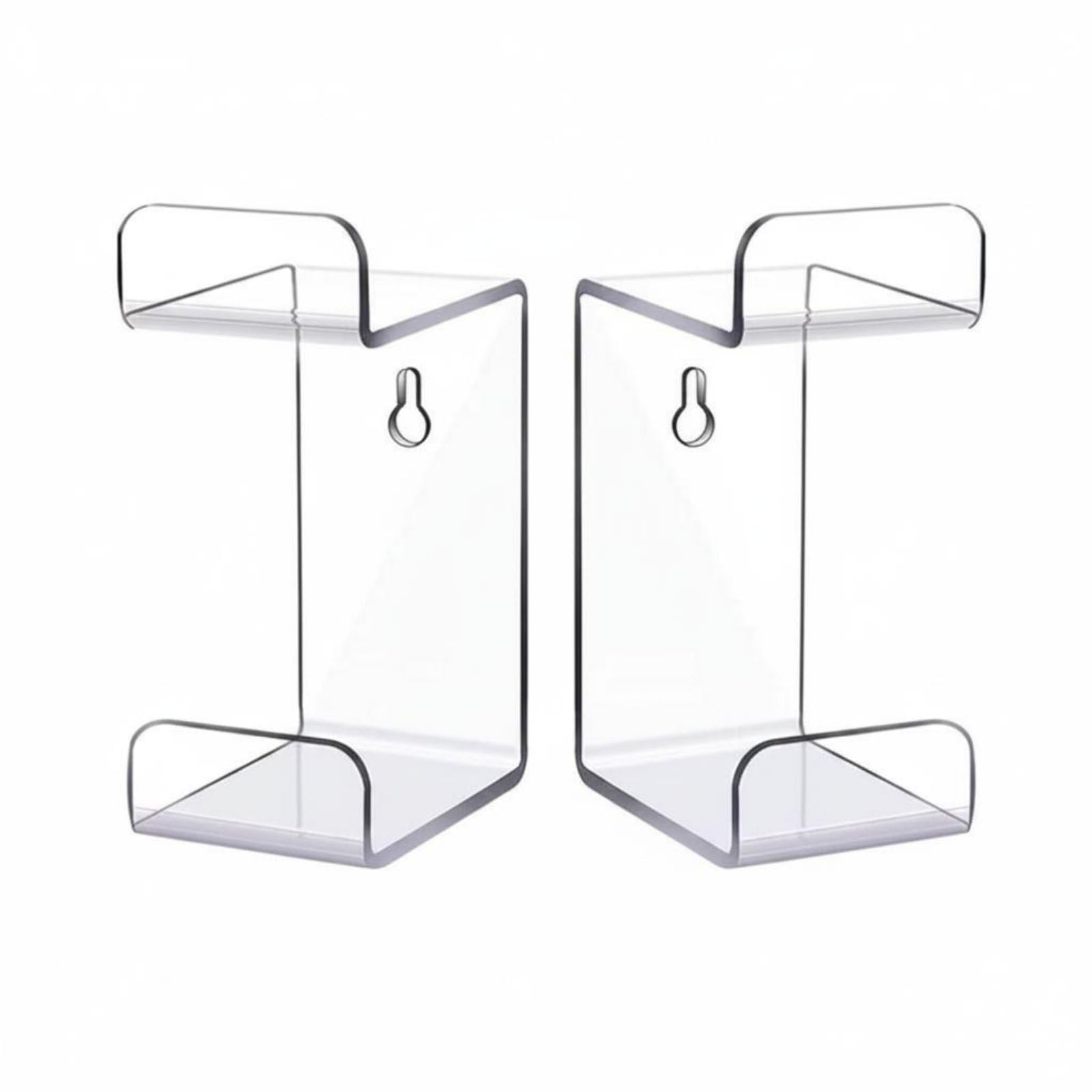 2 pieces space saving wall mount headphone hanger easy installation clear gaming accessory holder long-lasting acrylic controller and headset stand multifunctional for gamers, bedroom, offic