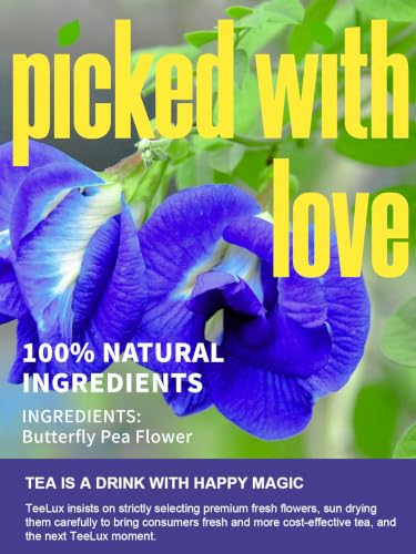 Image of TeeLux Butterfly Pea Flower Tea, 1.76oz Whole Blue Pea Flower Caffeine Free