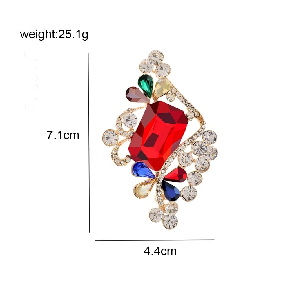 broche, Broche cuadrado grande con diamantes de imitación, joyería elegante for boda, Pin brillante