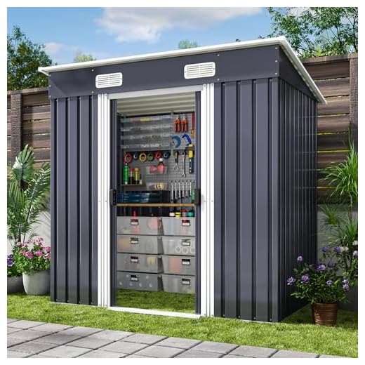 Xbro Capanno per Attrezzi in Metallo 2.11m², Casetta da Giardino da Esterno con Tetto Spiovente e Porta Scorrevole, Casetta per Attrezzi con Serratura e Guanti, 183x109x182 cm