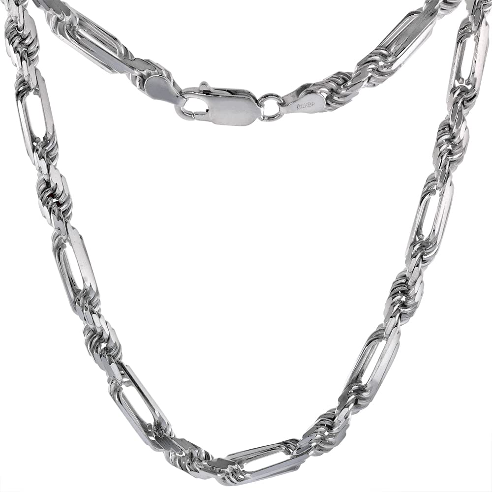 Figaro And Rope Chain Necklace Boys Emanuele Bicocchi Silver