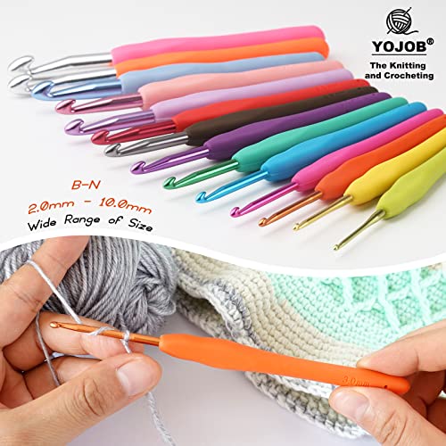 Image of YOJOB 2Pack Size D / 3mm, E / 3.5mm Crochet Hooks, Super Smooth & Ergonomic for Beginner and Advanced (3.0mm, 3.5mm)