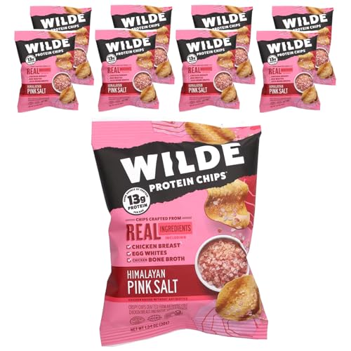 Wilde Brands Protein Chips, Himalayan Pink Salt, 8 Bags, 1.34 oz (38 g) Each