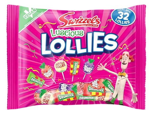 Swizzels Luscious Lollies 354g Assorted Lollipops with Drumsticks Fruity Pops & Double Lollies Vegan Friendly Sweet Mix for Sharing