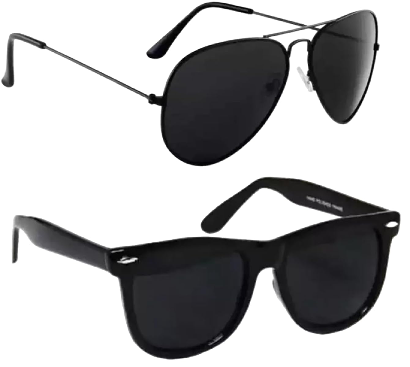 UV Protected Wayfarer Sunglasses for Men and Women | Stylish Full-Rim Cover Eyewear for Driving, Cycling, Sports | Lightweight Flexible Optical Frame for Selfies and All-Day Comfort (Black)-image-39