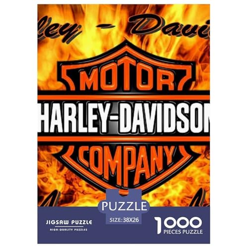 Harley_David_Son Puzzle De Madera 1000 Piezas para Adultos - Rompecabezas Creativo DIY Moto, Juego De Habilidad, Decoración De Pared 38x26cm/1000pcs