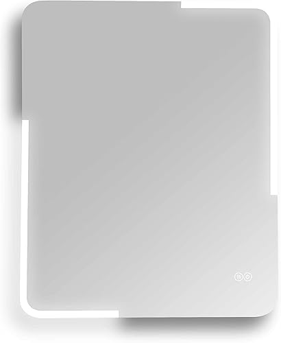 Andmakers Michigan - Espejo de tocador LED de 30 pulgadas de ancho x 36 pulgadas de alto rectangular sin marco sin marco color plateado