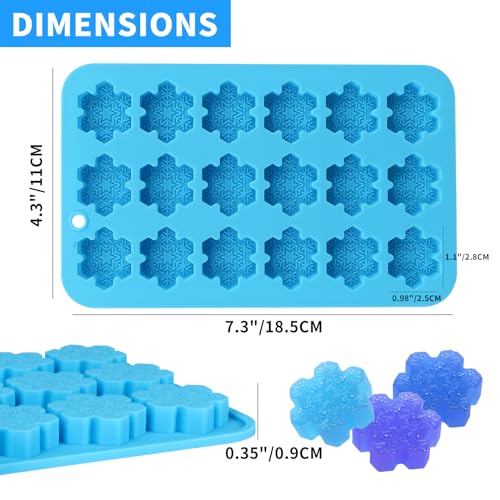 Hewomate HA2406 Snowflake Ice Cube Mold, 3 Pieces Christmas Snowflake Ice Cube Trays thumb #1