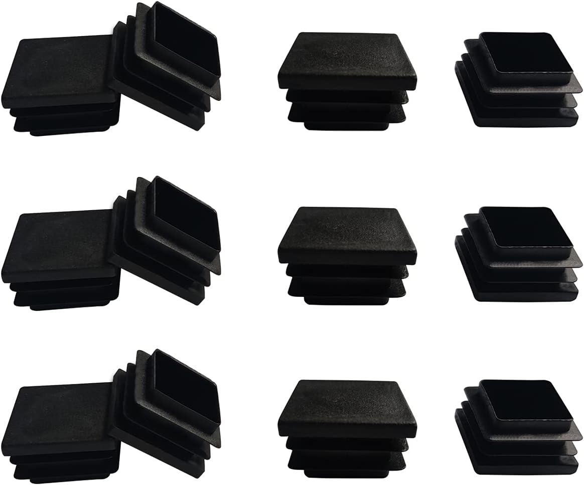 12 Pack 1.25 Inch Square Tube End Cap Plastic Plugs, 1.25"x1.25" Square Tubing Plug, Tube End CapsTubing Post End Cap Suitable for Square Tube Square Plastic Plug, Tubing Post End Cap Square Tubing
