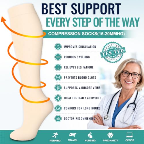 Image of 3 Pack Medical Compression Sock-Compression Sock For Women and Men Circulation -Best for Running,Nursing,Athletic Sports