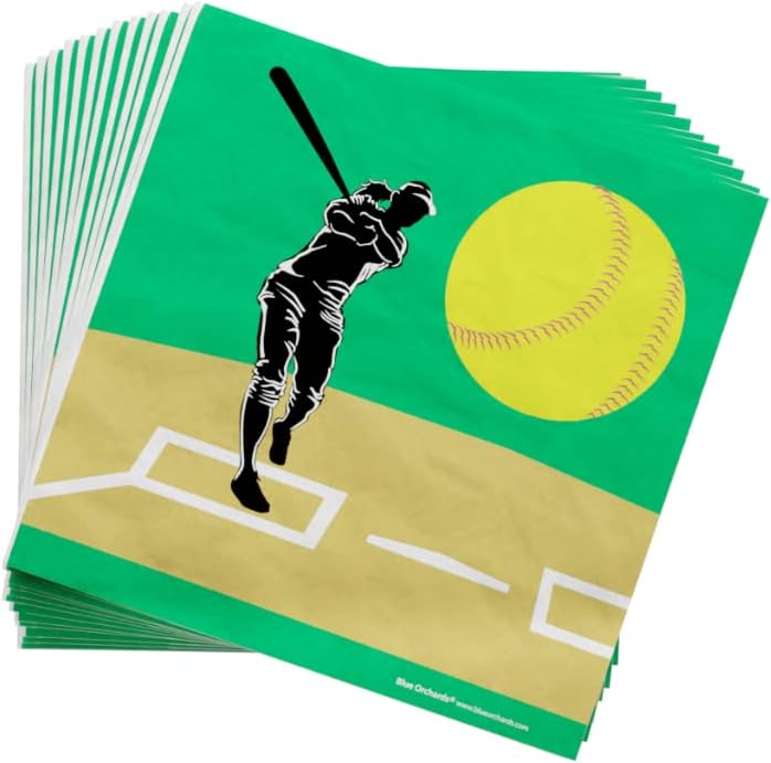 Softball Value Party Supplies Pack (60 Pieces for 16 Guests) - Softball Party Supplies, Sports Birthday Party, Softball Plates and Napkins, Softball Party Decorations , Party Favors, Blue Orchards