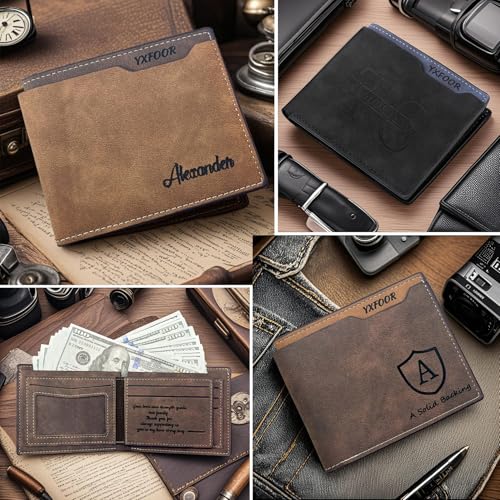 Personalized Wallet for Men - Customized Wallets Engraved with Names and Special Designs, Unique Gift for Husband, Dad, Boyfriend, Grandpa, Son, Groomsmen,Gifts for Father's Day4