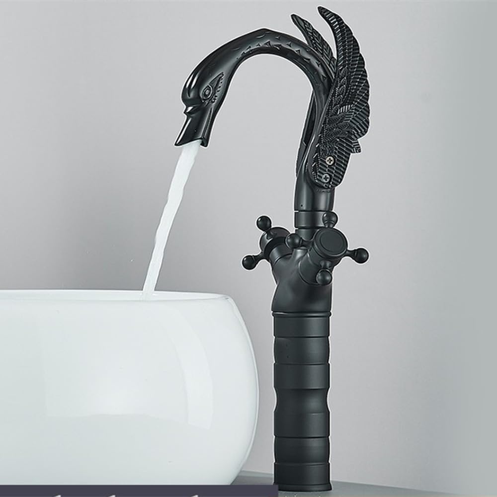 Robinet de salle de bain double poignée mélangeur eau chaude et froide en laiton