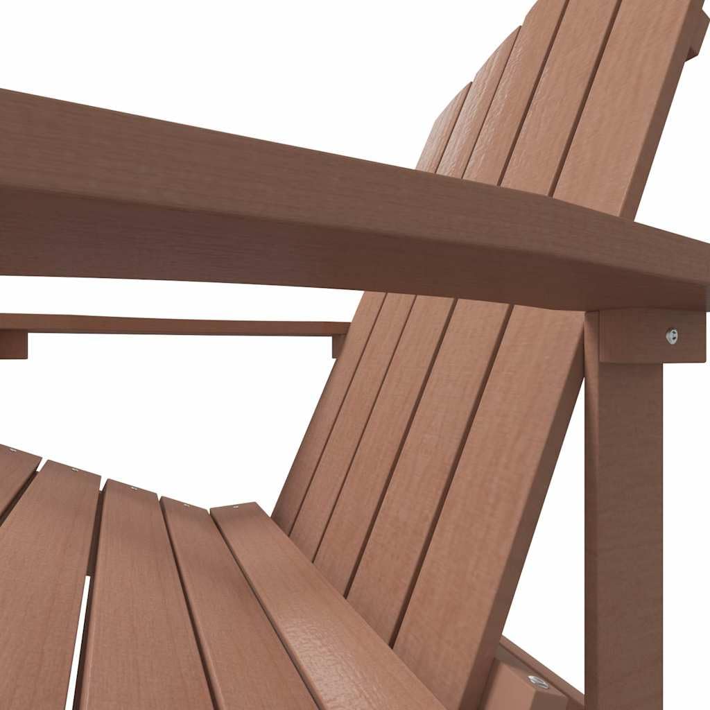 Adirondack fotel ogrodowy HDPE, brązowy, obciążenie 110 kg