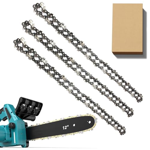 Confezione da 3 catene per motosega per barra da 30 cm, 3/8' LP 45 maglie di azionamento, calibro 109,2 cm, catena di ricambio adatta per Ryobi OCS1830, Bosch AKE 30 Li, Makita, Dewalt e altre