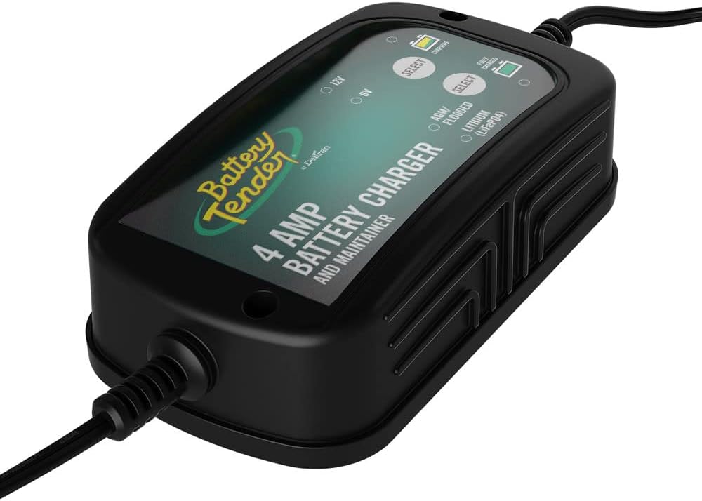 Battery Tender 4 AMP Car Battery Charger and Maintainer: Switchable 6V / 12V, Automotive Battery Charger and Maintainer for Cars, Trucks, and SUVs, Lead Acid & Lithium Battery Charger - 022-0209-BT-WH