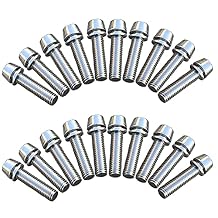 ONIPAX M5x20mm Bike Allen Hex Tapered Stainless Bolts Screws with Washer for MTB STEM
