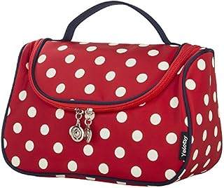 Travel Makeup Bag Cute, Yeiotsy Stylish Polka Dots Cosmetic Bag for Women Hanging