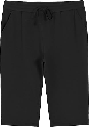 Weintee Womens Plus Size Petite Cotton Capris with Pockets