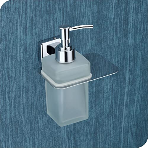 Image of Liquid soap Dispenser Holder for Bathroom handwash Dispenser soap Dispenser for wash Basin 38(Chrome Finish,Anti-Rust)(304 Stainless Steel and Glass)