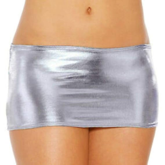 ITSPLEAZURE Womens Wet Look Latex Micro Mini Skirt