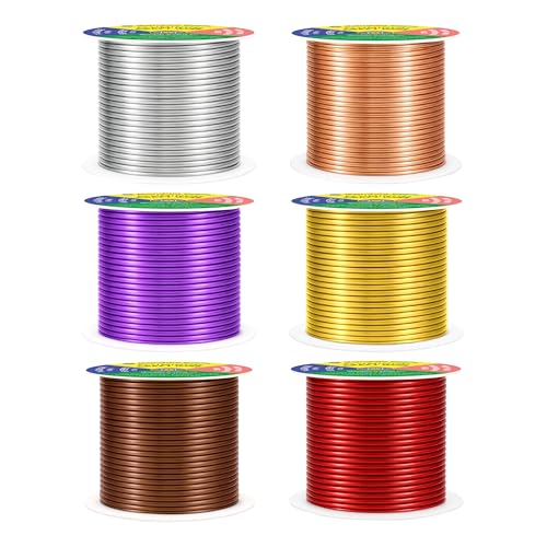 Image of Mandala Crafts 14 GA Purple Brown Red Assorted Anodized Aluminum Craft Wire | 330 FT, Colored, Flexible, Bendable for Bonsai Armature Sculpting Wire Wrapping Jewelry Making, Weather & Tarnish Resistant