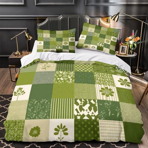 Housse de couette microfibre ultra douce imprimé 3D vert 135x200 - 2