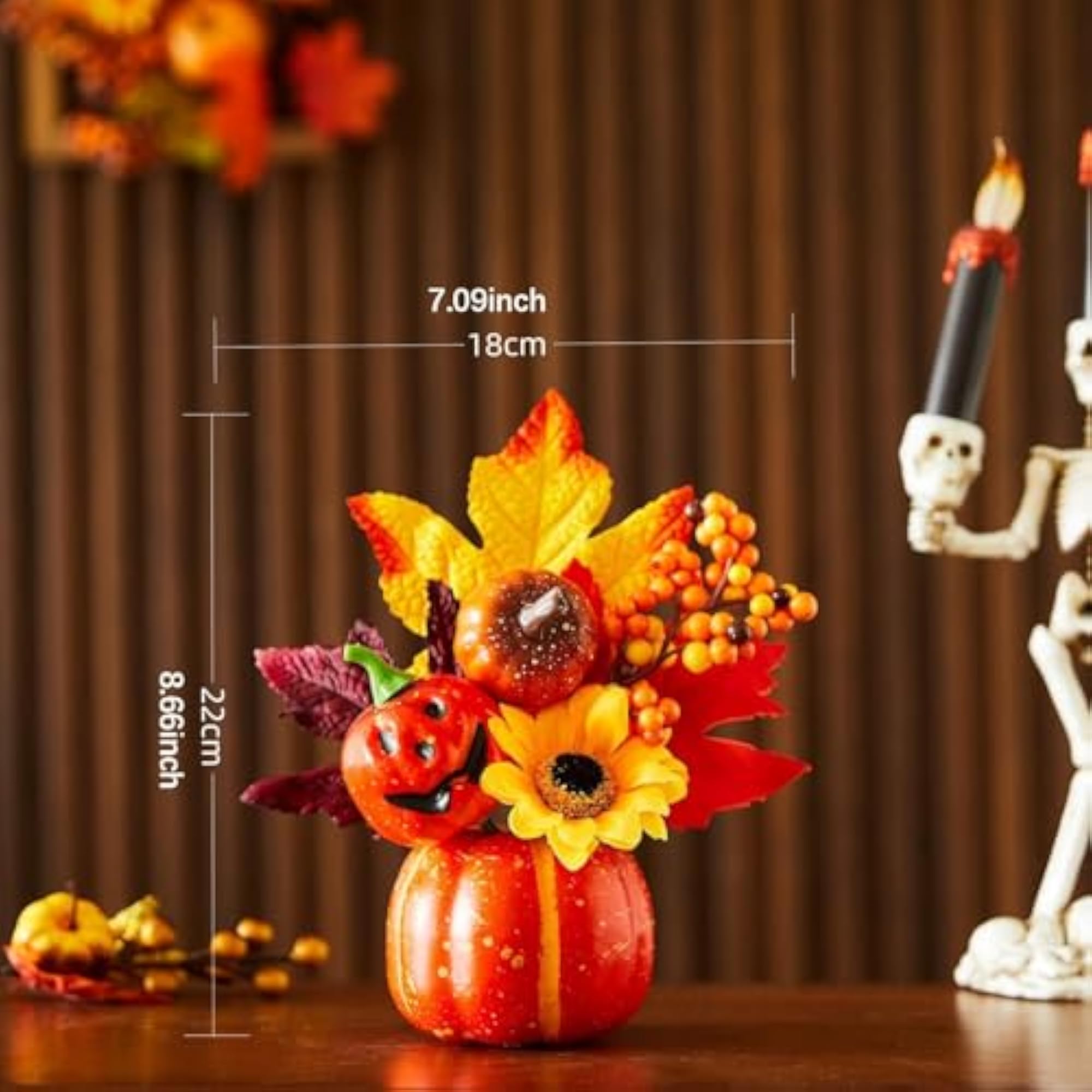 Fall Pumpkin Decor for Tabletop Centerpiece, Harvest Style H