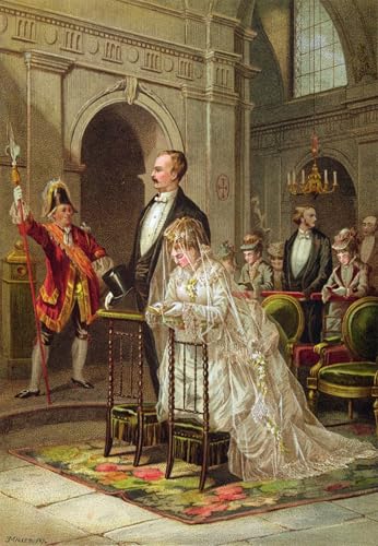 Tableau mariage église Millet grand format pour déco de chambre vintage