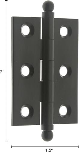 Miniatura 2 de idh by St. Simons 82015-019 Bisagras de gabinete de latón macizo de calidad profesional de 2 x 1-12 pulgadas (par), 1-12 pulgadas, negro mate