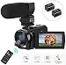 Video Camera Camcorder,Digital Camera Recorder with Microphone 1080P 30FPS 24MP 3" LCD 270 Degrees Rotatable Screen 16X Digital Zoom YouTube Vlogging Camera with Remote Control,2 Batteries