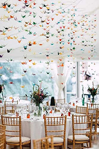10Strings 15cm Big Size Premade Origami Paper Crane Garlands for Rustic Wedding Party Decorations...