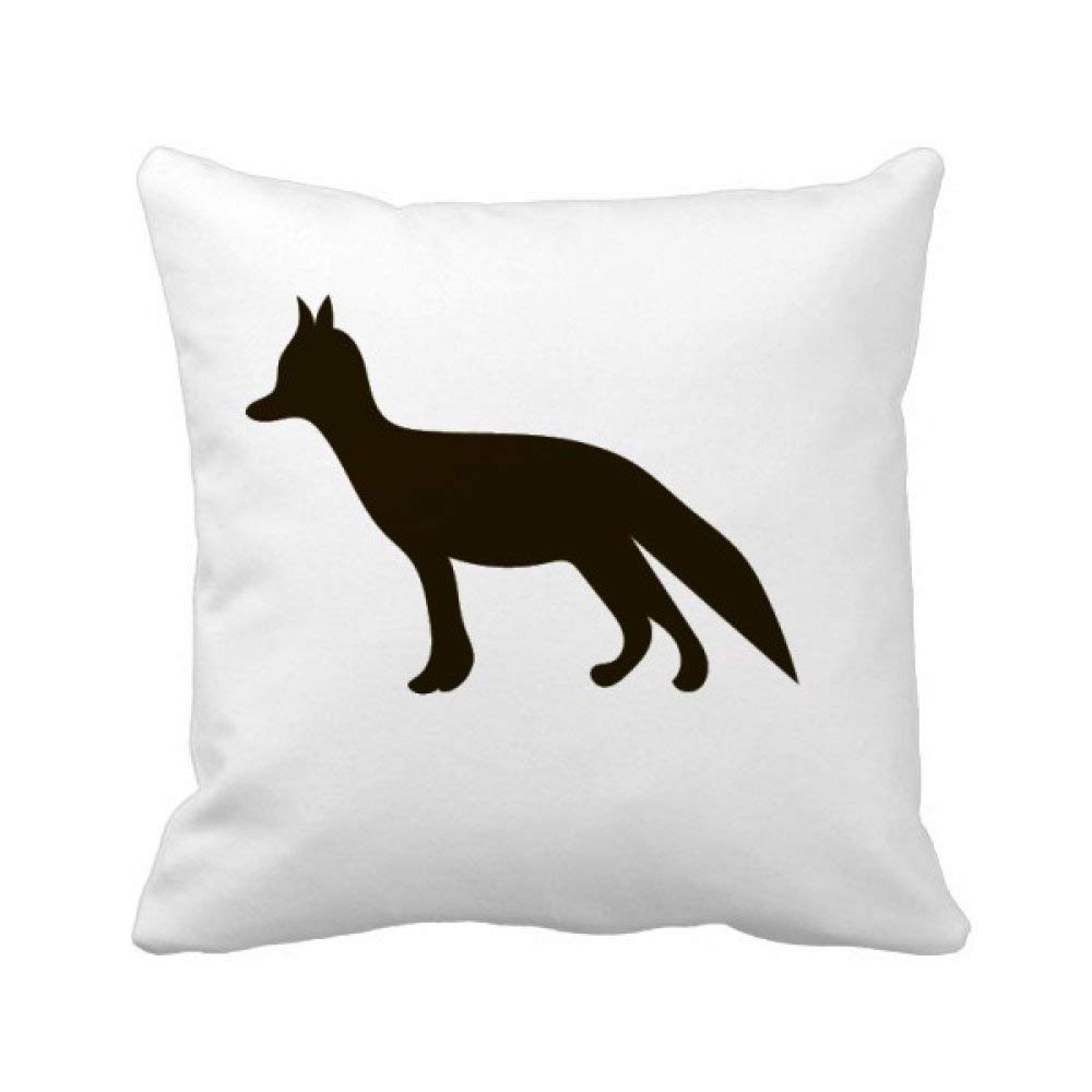 Housse de coussin carrée motif renard noir en tissu haut de gamme
