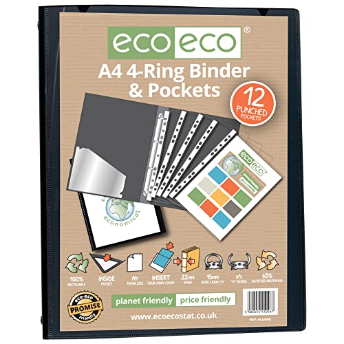 Classeur A4 eco-eco à 4 anneaux pour regrouper et protéger vos documents de bureau