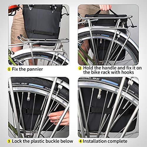BAIGIO Fahrradtasche 3-in-1 Multifunction wasserdichte Gepäckträgertasche 75L Radfahren Gepäckträger Tasche hinten Fahrrad Rucksack Reisetasche mit Regenschutz, Herren