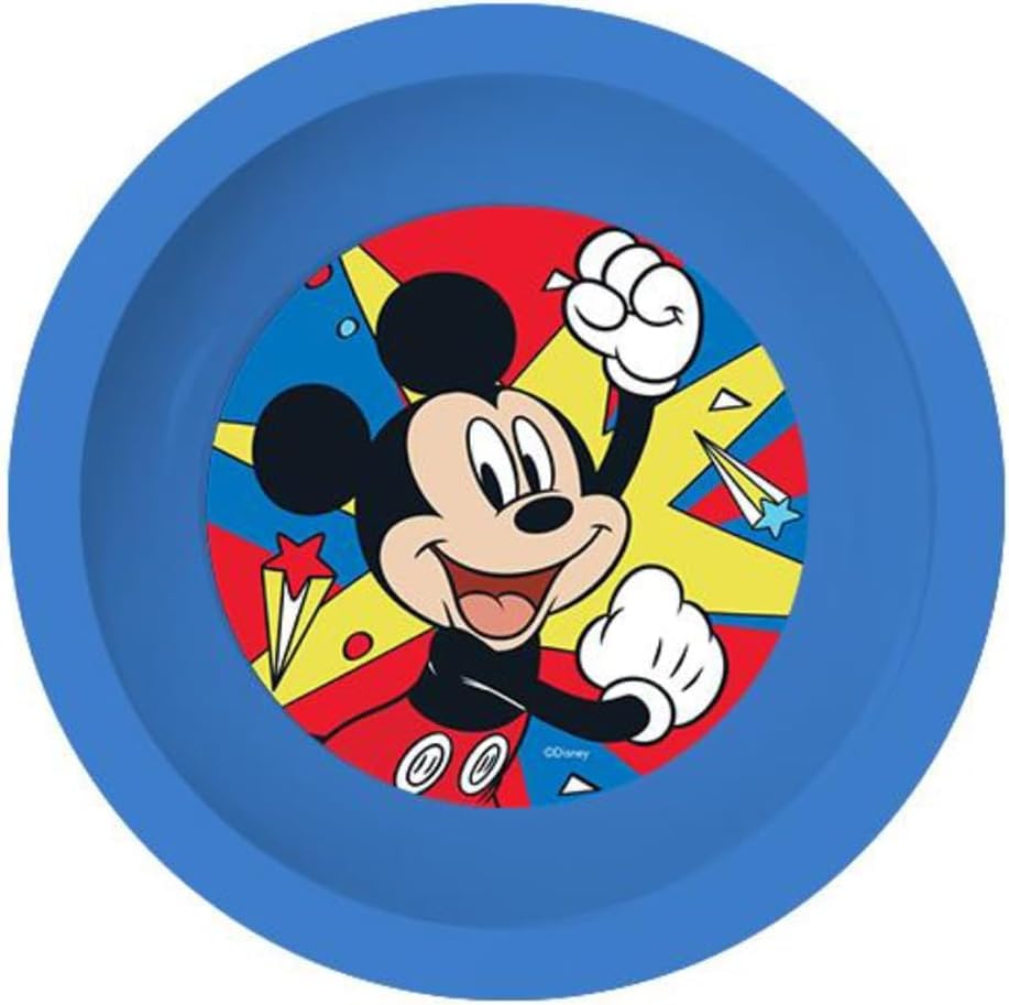 Image secondaire de Set Repas Mickey 3 Pièces : Assiette Plate, Assiette Creuse et Verre