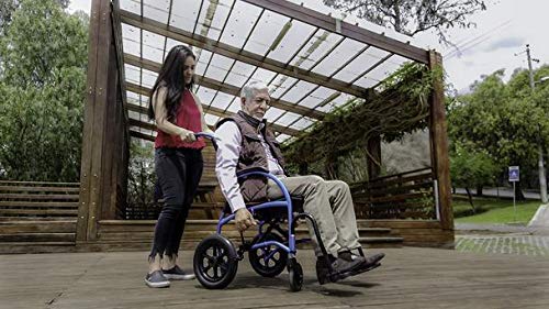 Strongback Mobility Excursion 8 Lightweight Folding Wheelchair for Adults and Seniors - Transport Chair with Built-in Adjustable Lumbar Support; 18\" Seat (8\" Rear Wheels)