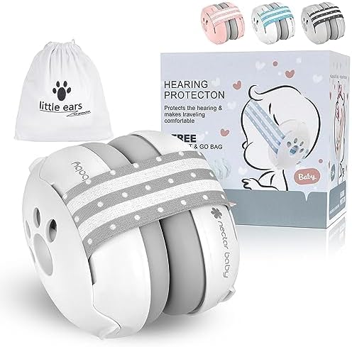 Baby Ear Protection, Noise Cancelling Headphones for Babies, Noise Reduction Earmuffs for Infant and Toddlers up to 36 Months- White