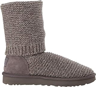 UGG Women's W PURL CARDY KNIT Fashion Boot, charcoal, 5 M US