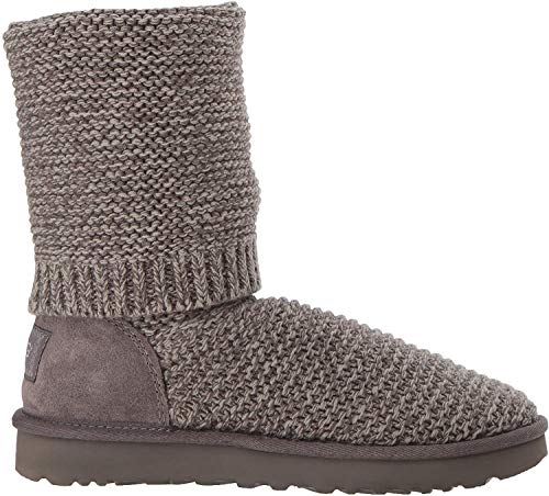 UGG Women's W PURL CARDY KNIT Fashion Boot, charcoal, 5 M US