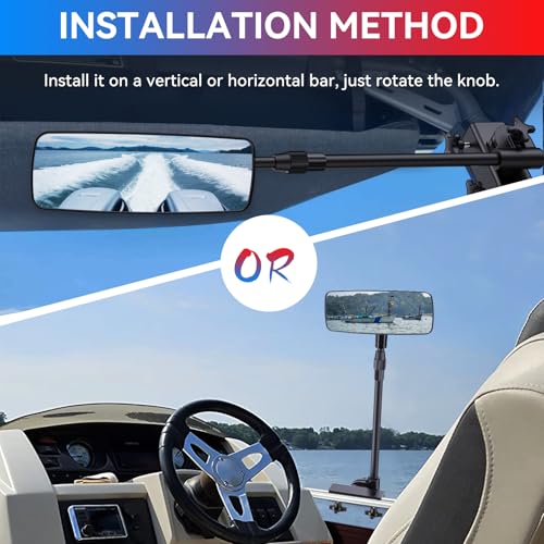 Image of Boat Mirror, Upgrade Pontoon Boat Rear View Mirror for Pontoon Boat