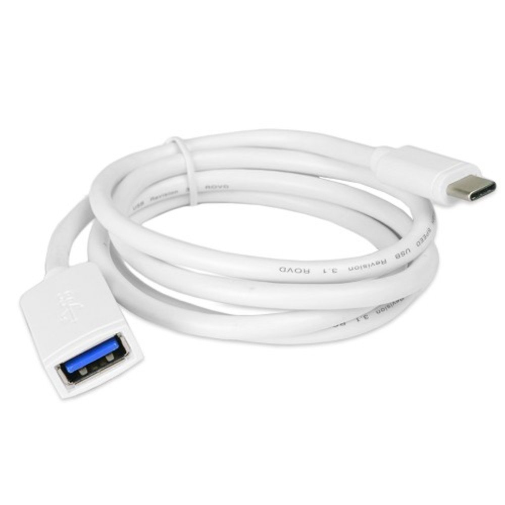 LogisysHi-Speed 3.3' USB 3.1 Type C to USB 3.0 A Female Cable - White - CA30F