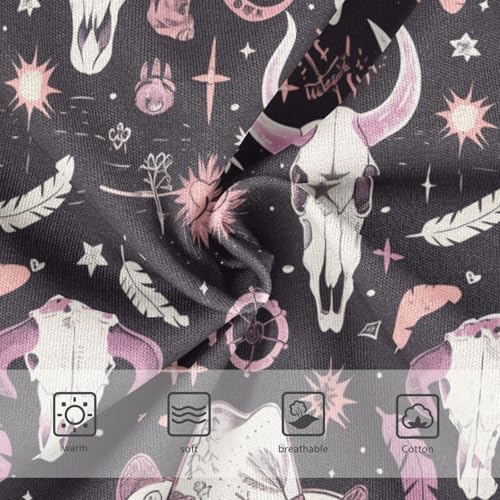 Cow Skull Girls' Underwear Cotton Feathers Hearts Girls Briefs Soft Toddler Underwear 2T3